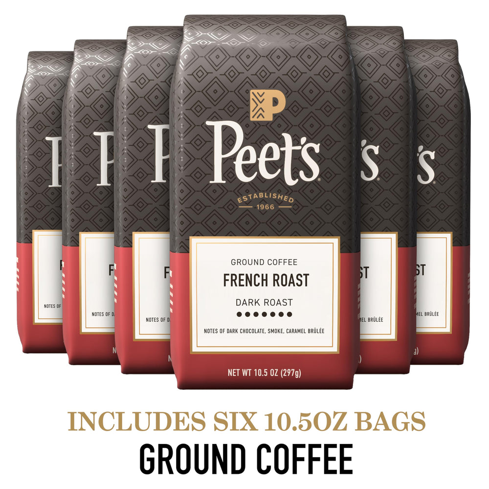 Peet's Coffee French Roast brew in a carafe yields rich drip coffee.