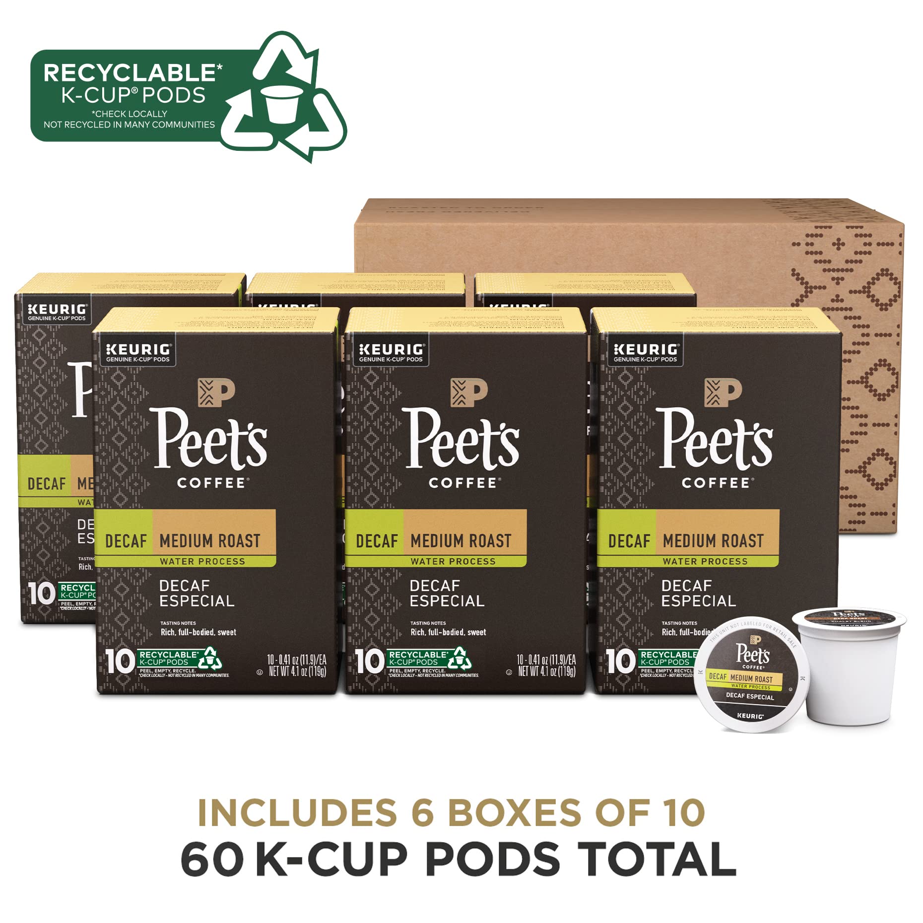 Peet's Arabica beans close-up signaling premium quality and flavor potential.