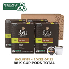 Peet's Coffee Decaf House Blend K-Cup packaging, ready for easy morning routines.