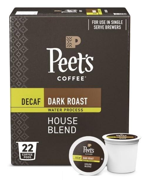Peet's Decaf House Blend on a kitchen shelf for daily rituals.