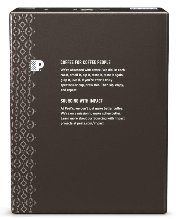 Steaming cup of Peet's Decaf House Blend with inviting aroma.