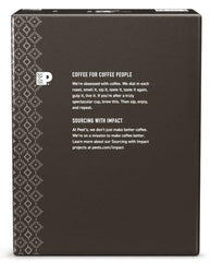 Steaming cup of Peet's Decaf House Blend with inviting aroma.