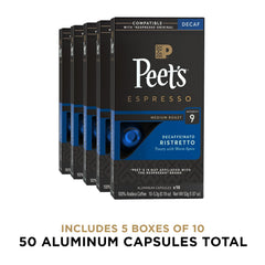 Aluminum Peet's capsules ready for recycling and aroma preservation