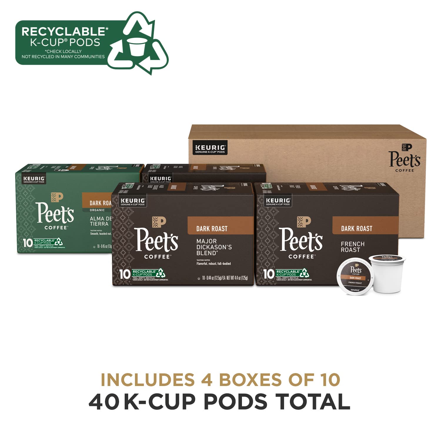 French Roast K-Cups image highlighting deep color and intense finish.