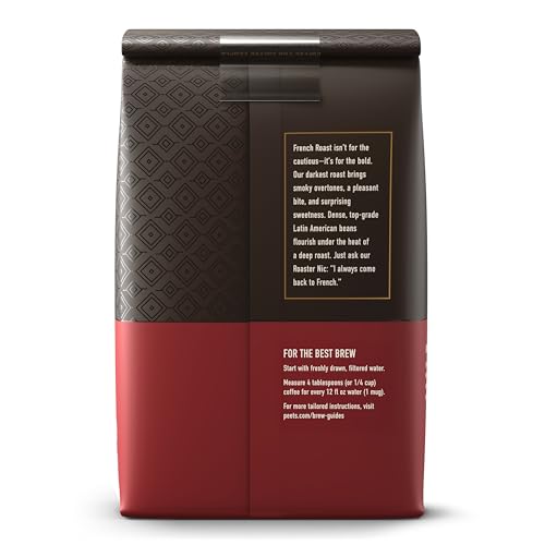 Smoky Peet's French Roast aroma fills a cozy kitchen.