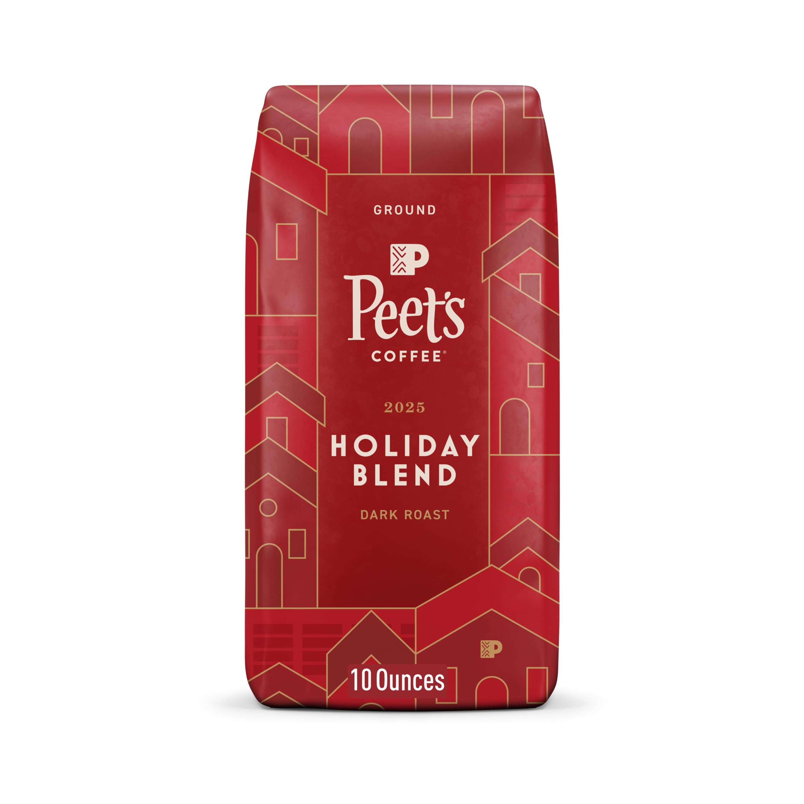 Peet's Holiday Blend 10 oz bag packaging ready for holiday enjoyment