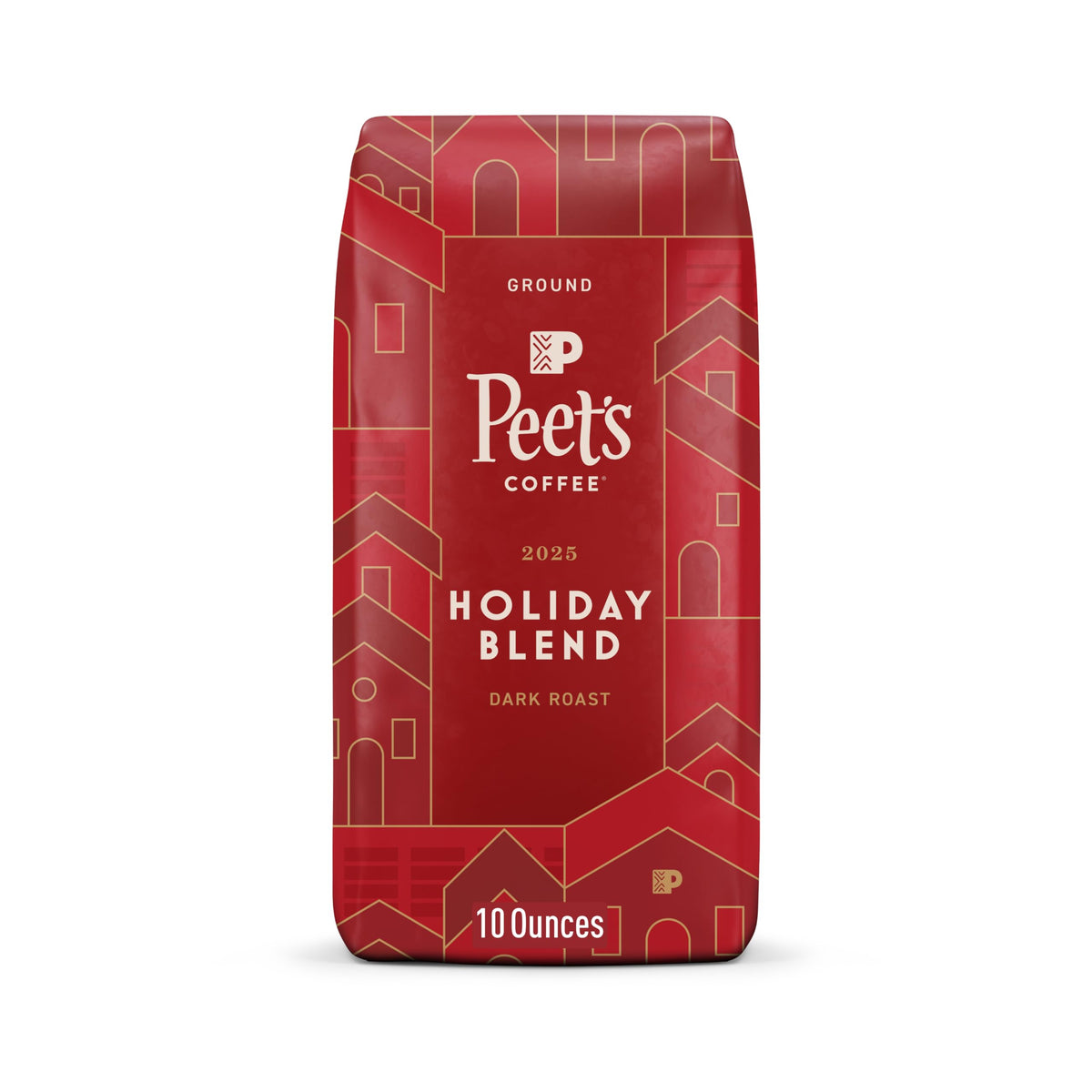 Peet's Holiday Blend 10 oz bag packaging ready for holiday enjoyment