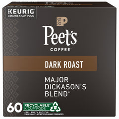 Peet's Major Dickason's Blend K-Cup box ready for home or office use.