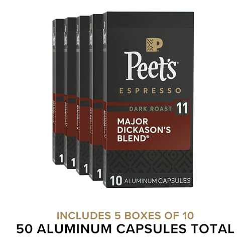 Peet's aluminum capsules sealed to preserve flavor and freshness for home brewing.