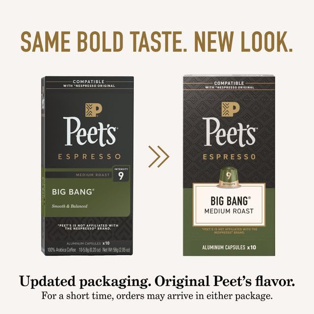 Peet's Big Bang capsules compatible with Nespresso Original machines.
