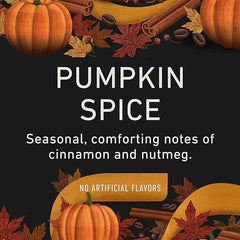 Peet's Pumpkin Spice K-Cup box with steam rising, inviting morning warmth.