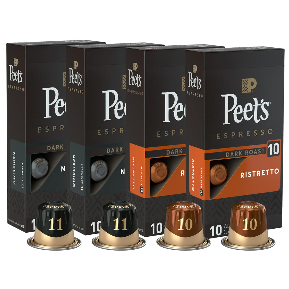 Peet's Coffee ristretto pack front view, ideal for a concentrated espresso experience