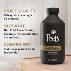 Latte creation with Peet's Ultra Coffee Concentrate delivering creamy texture