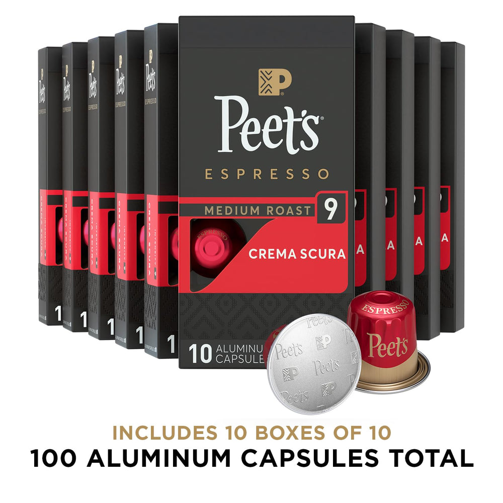 Aluminum Peet's Crema Scura capsules pack for eco-friendly use