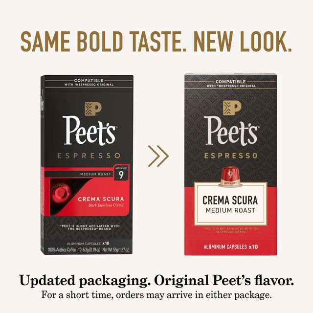 Brewing setup with Peet's Crema Scura for home espresso