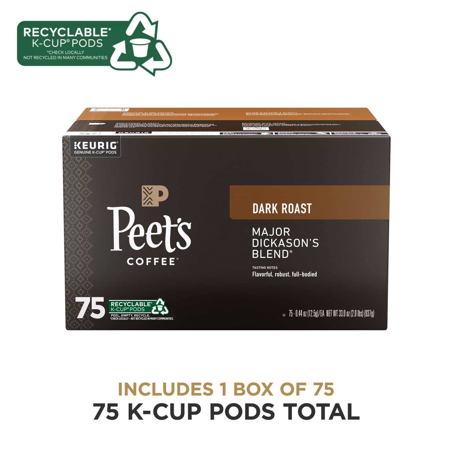 Dark roast aroma steams from a cup of Peet's coffee.