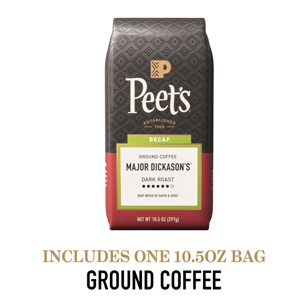 Peet's Decaf Major Dickason's label on the bag