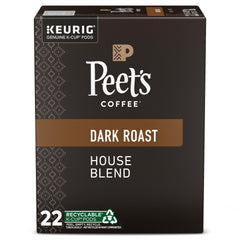 Peet's House Blend dark roast pods for quick mornings with bold flavor.