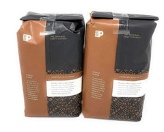 Peet's Major Dickason's Blend bag back with tasting notes and brewing tips.
