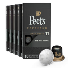 Peet's Nerissimo capsules pack for bold, convenient single-serve espresso.