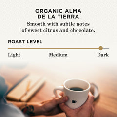 Peet's Organic Alma de la Tierra pod closeup reveals dark roast aroma