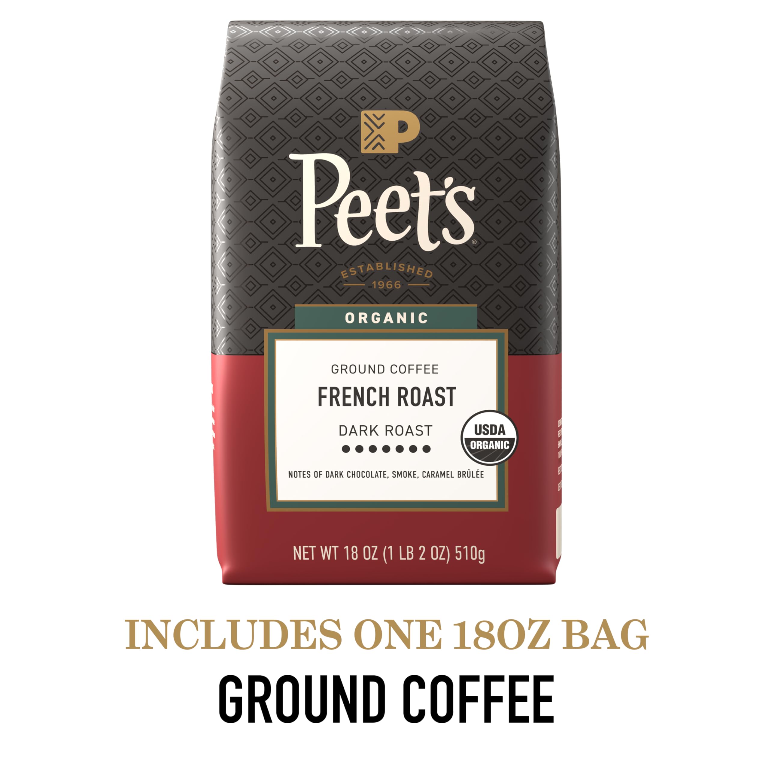 Steaming cup of Peet's French Roast with inviting aroma
