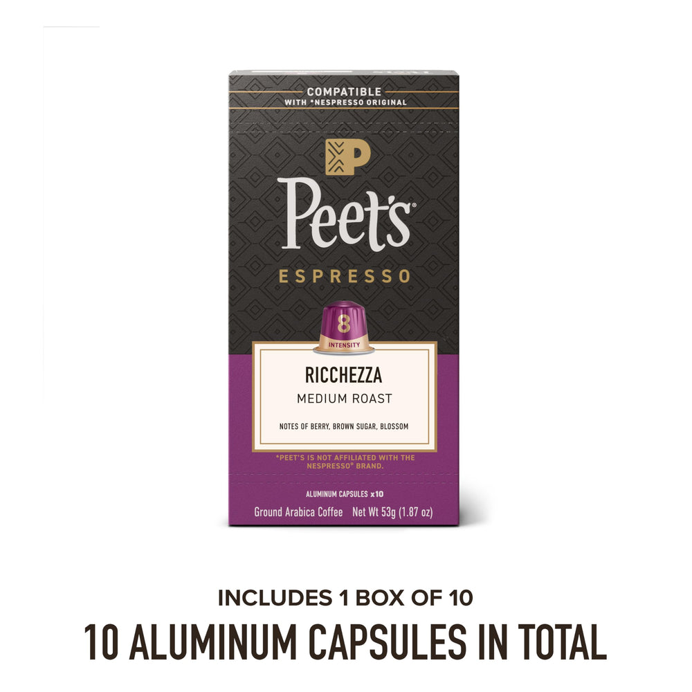 100% Arabica Ricchezza beans for smooth espresso