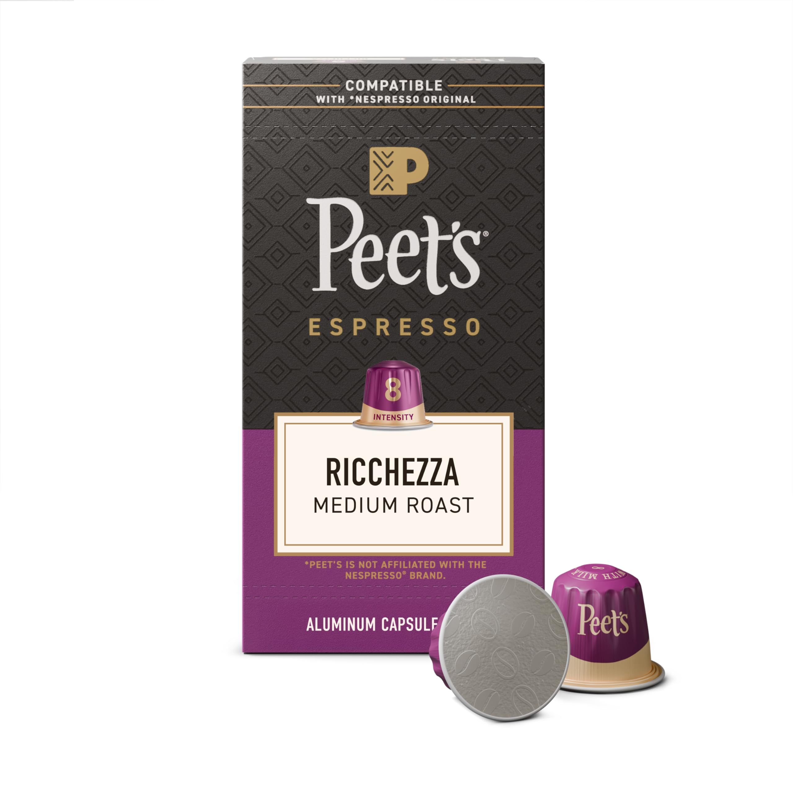 Peet's Ricchezza box of 10 capsules for home espresso