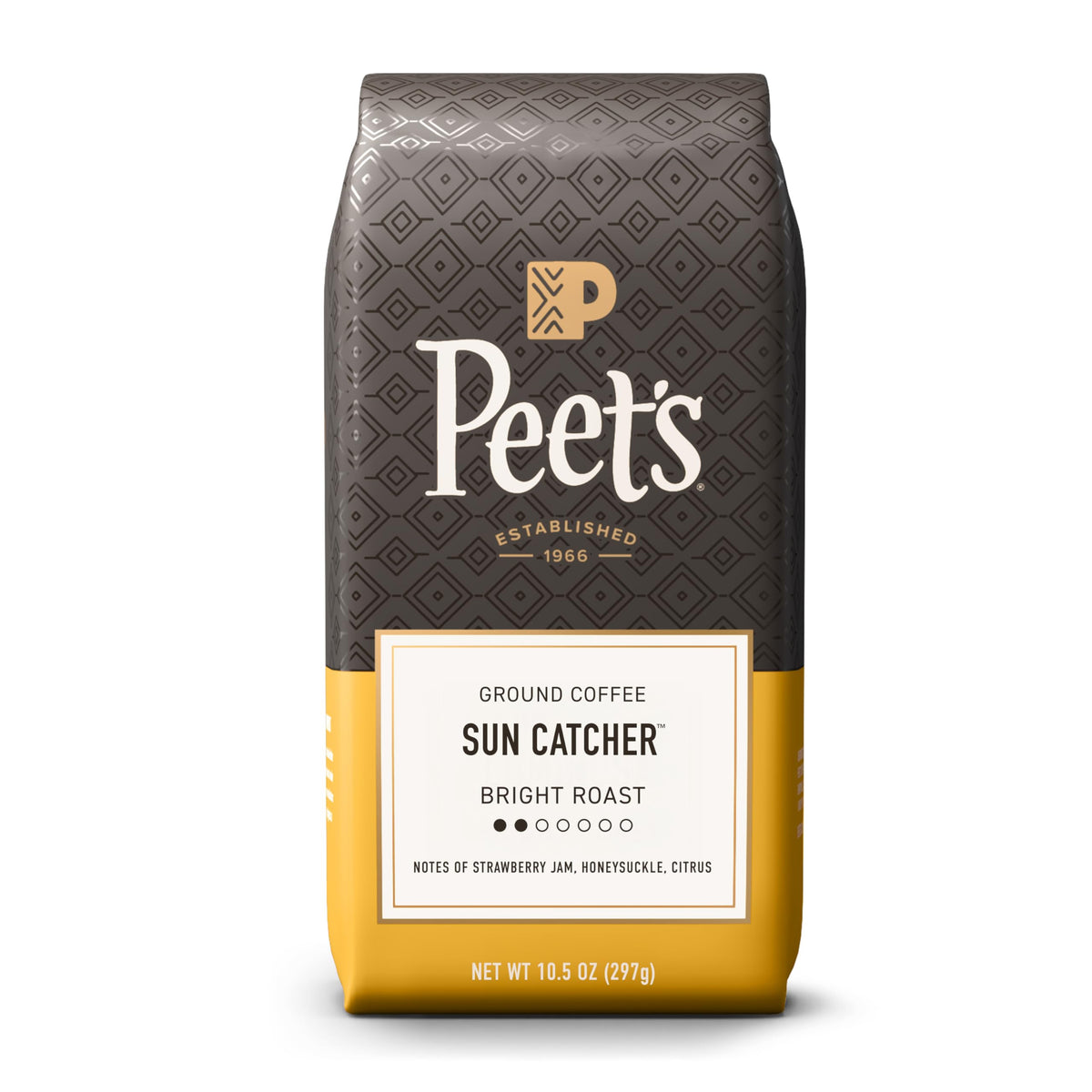 Peet's Sun Catcher ground coffee bag front, ready for everyday drip.