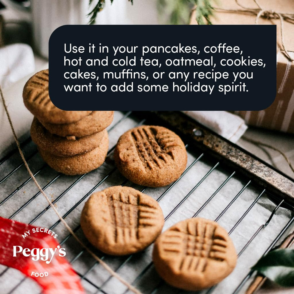 Peggy's Holiday Sweet Mix stirred into hot cocoa for a cozy drink.