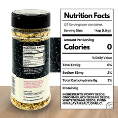 Peggy's Everything Bagel Seasoning sprinkled on eggs for a savory breakfast boost.