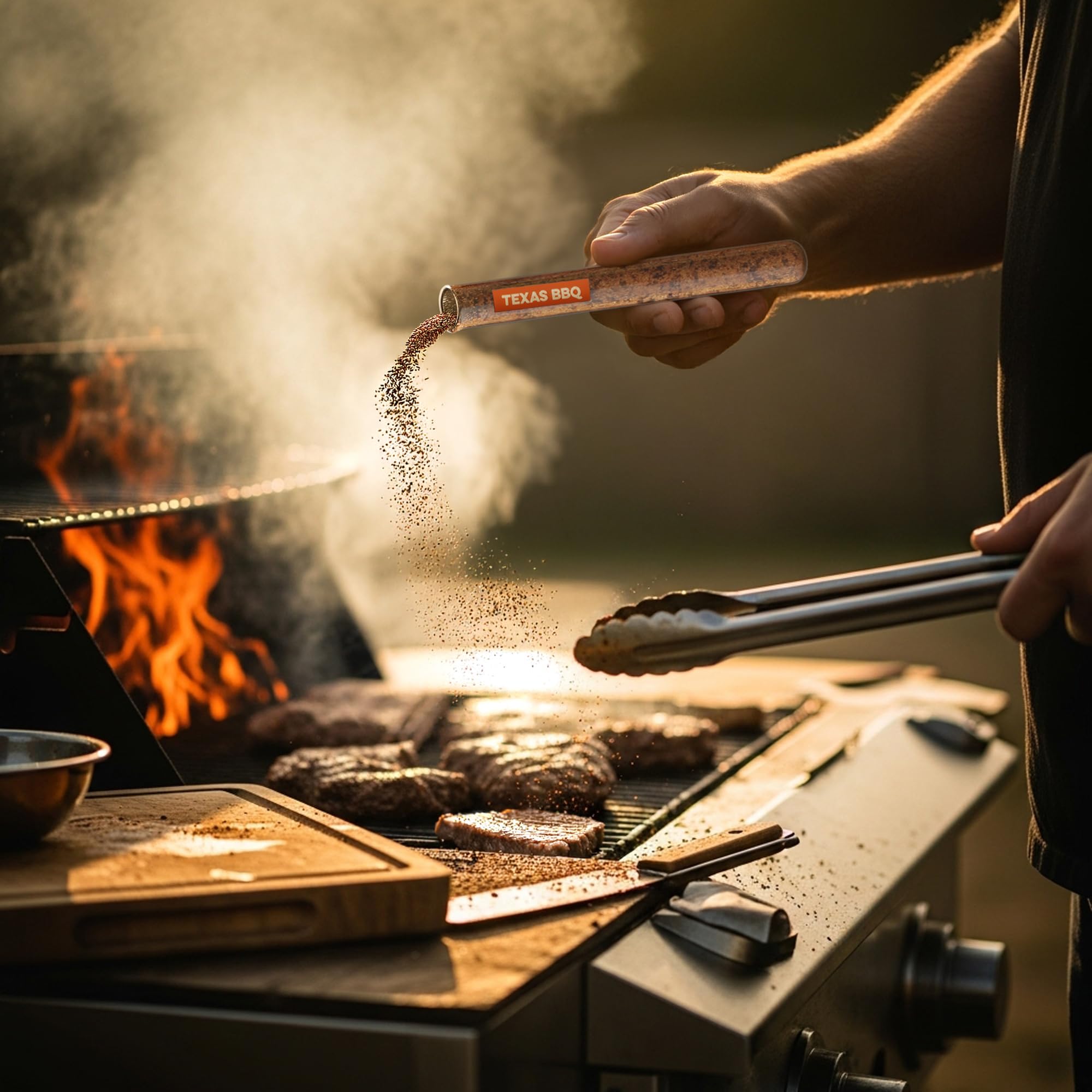 Pelto Texas BBQ tube evokes bold smoky flavor for steaks and brisket.
