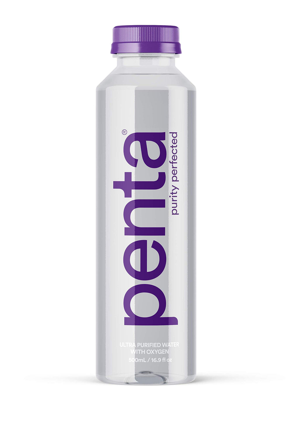 Penta Ultra-Purified Water bottle close-up showcasing clean design for everyday hydration.