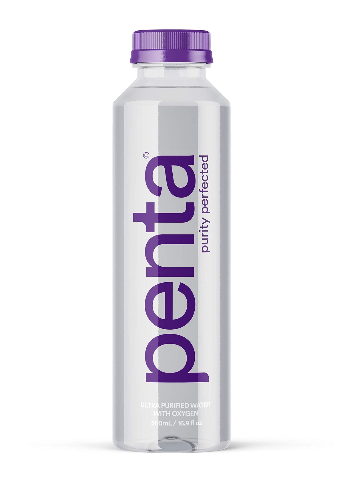 Penta Ultra-Purified Water bottle close-up showcasing clean design for everyday hydration.