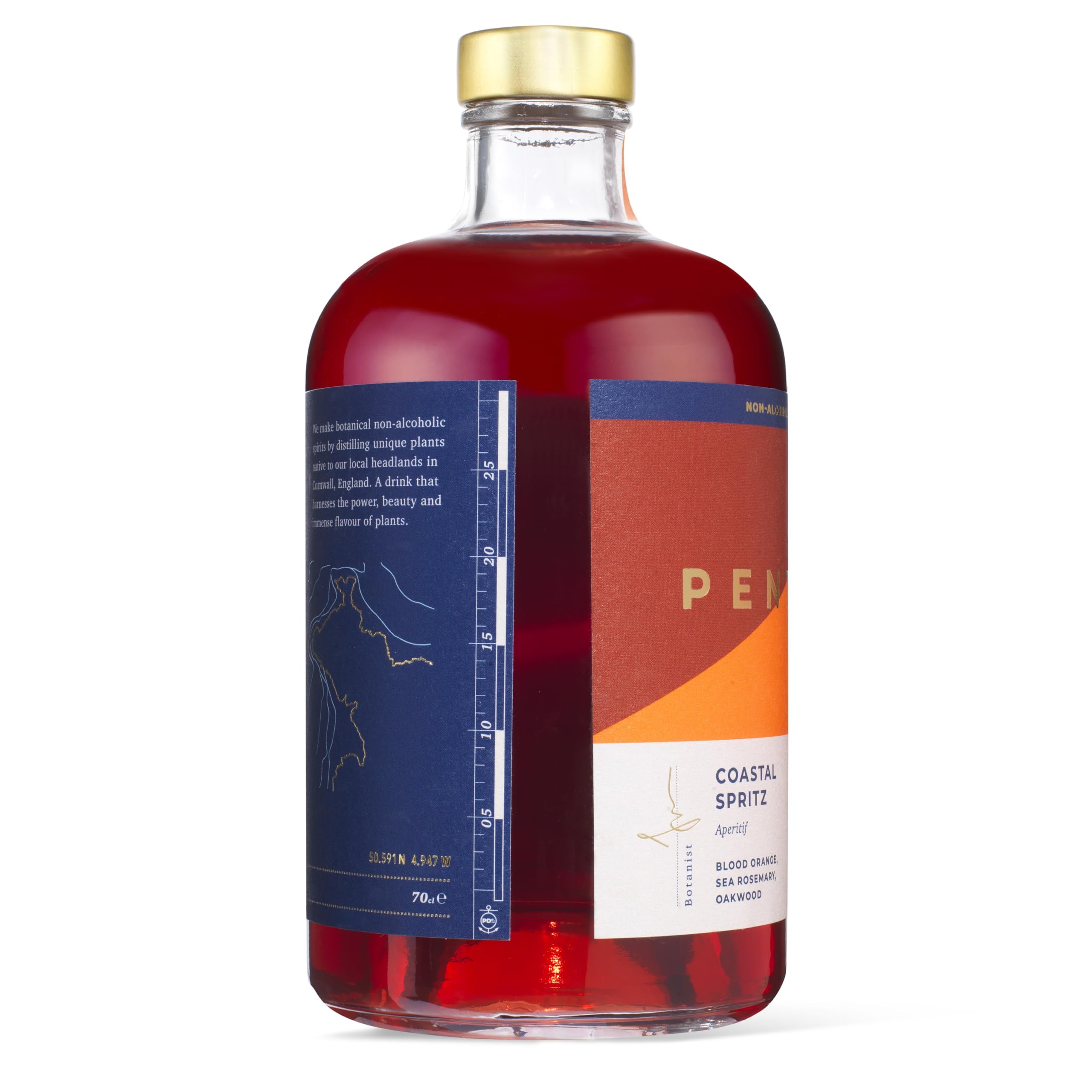 No added sugar claim on Pentire Coastal Spritz label.