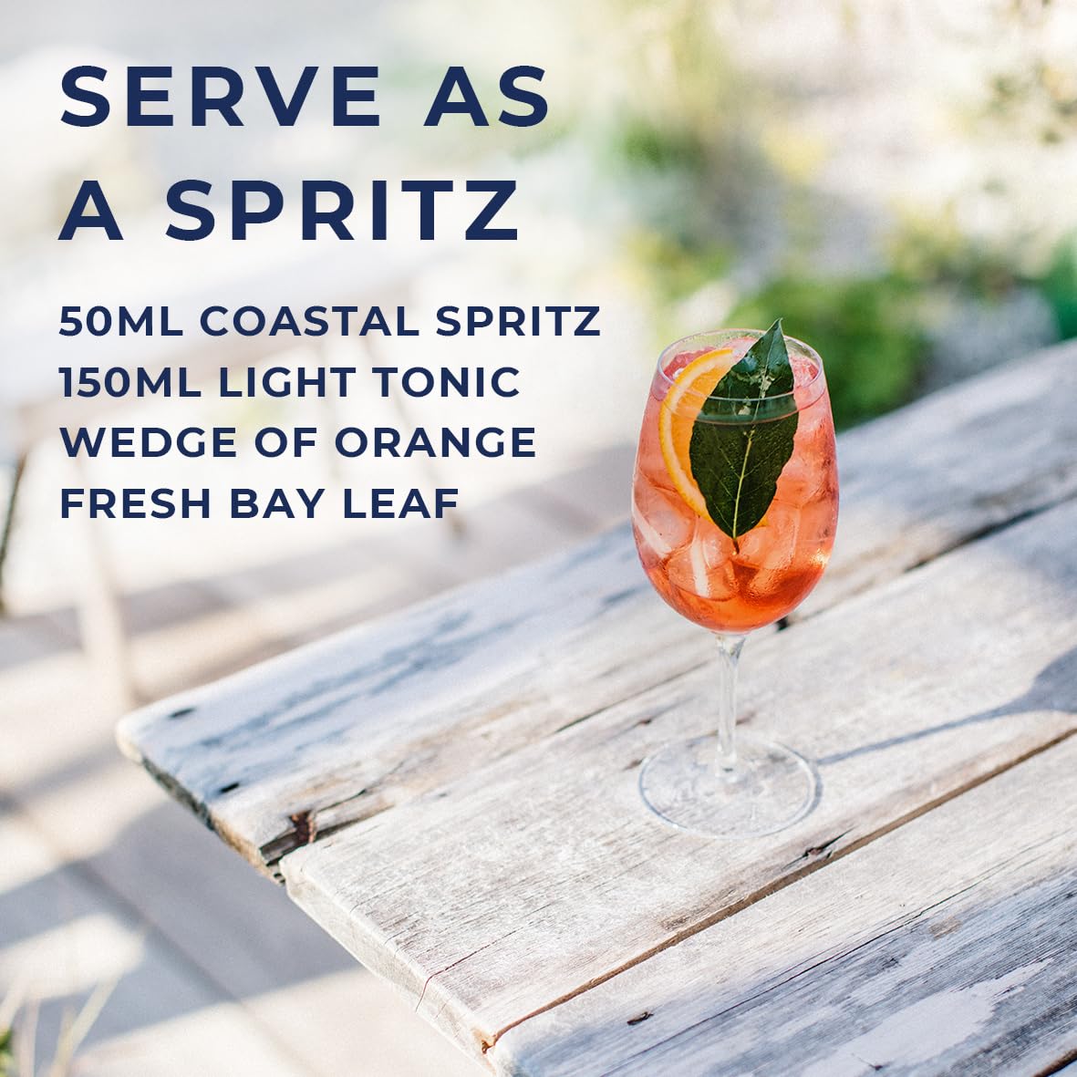 Pentire Spritz served over ice, simple mocktail option.