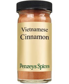 Penzeys Vietnamese Cinnamon Ground in a 1.7 oz jar, ideal for rich, aromatic cinnamon flavor.