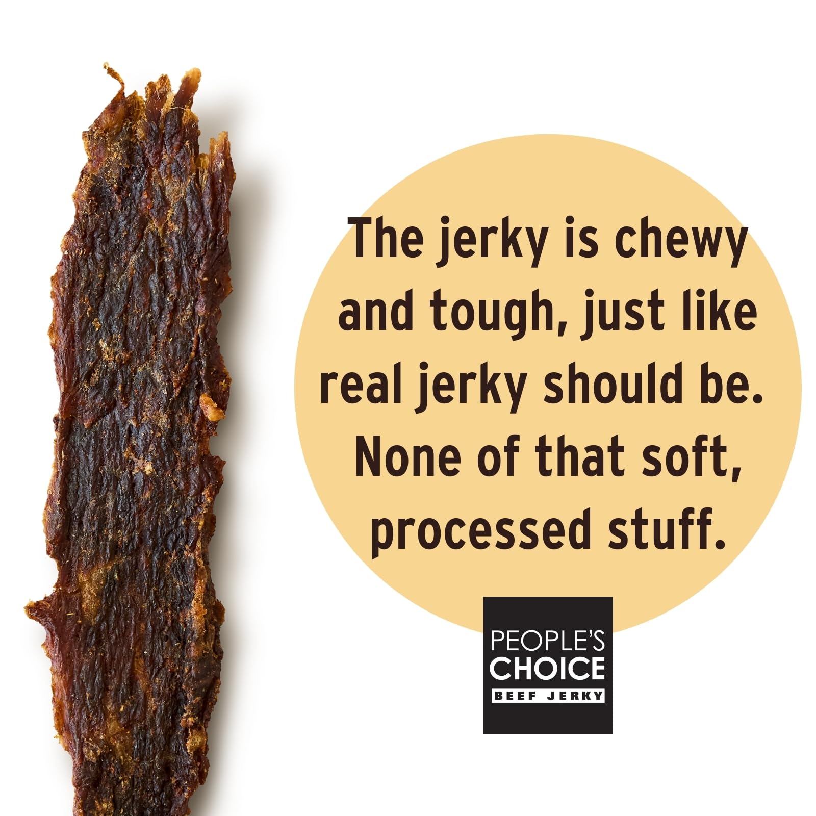 Peoples Choice Beef Jerky air-dried steak texture close-up