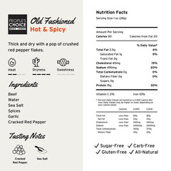 People's Choice Beef Jerky dry texture close-up emphasizing chewy slices.