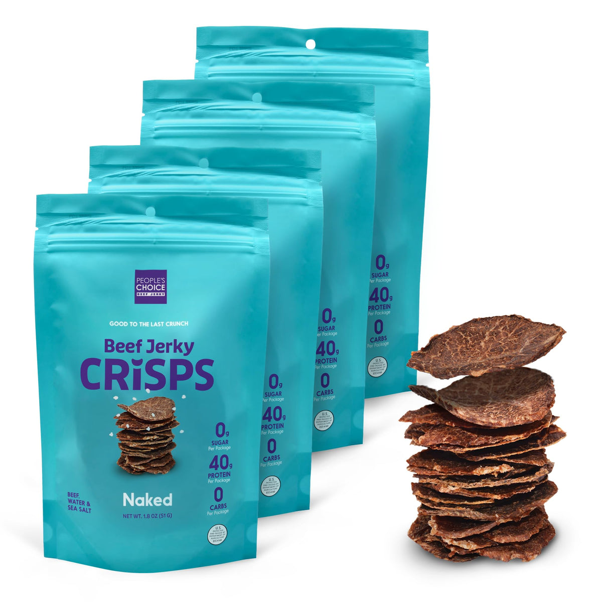 People's Choice Beef Jerky Naked 3-ingredient slices deliver pure beef flavor for on-the-go protein.