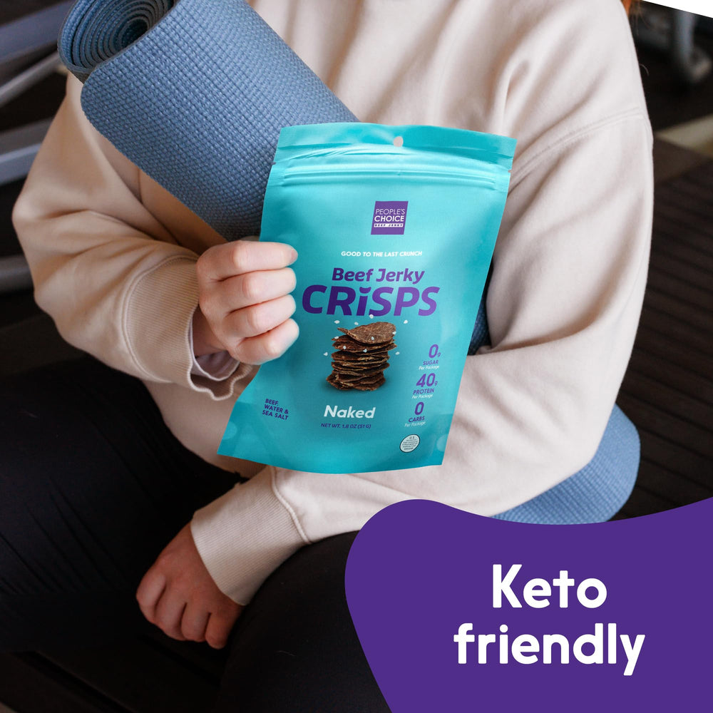 People's Choice Beef Jerky Naked Sugar-free, zero carb, gluten-free attributes appeal to keto.
