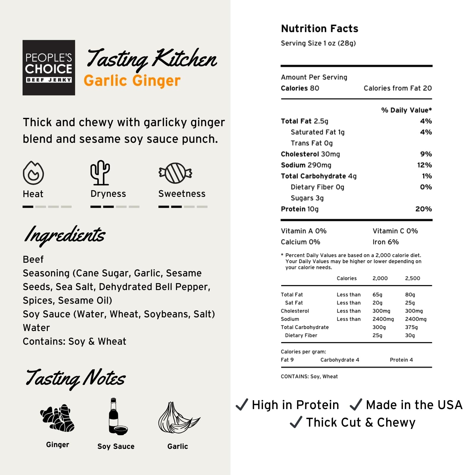 People's Choice Beef Jerky close-up shows tender, meaty texture for a satisfying chew.