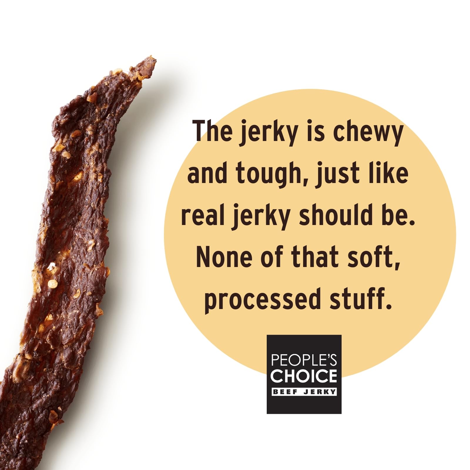 People's Choice Beef Jerky serving with 15g protein supports active days.