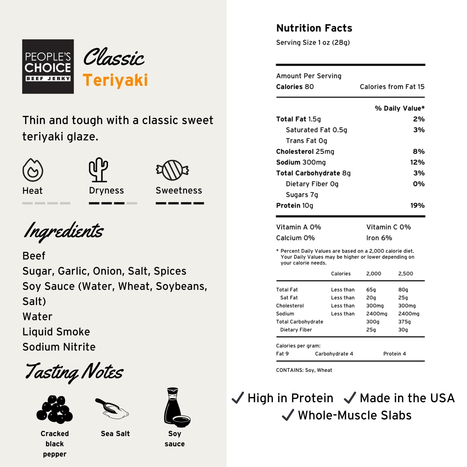 People's Choice Teriyaki glaze jerky delivering sweet-savory flavor in every bite