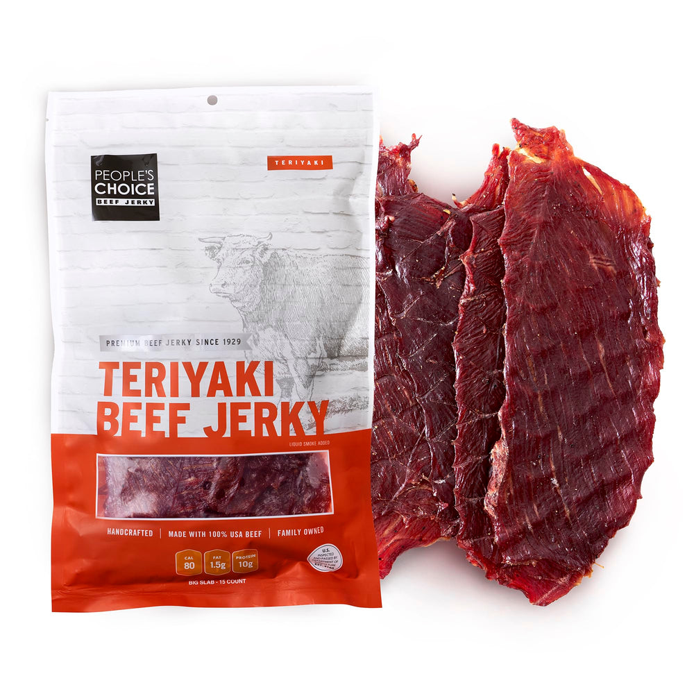People's Choice Teriyaki thin-sliced whole-muscle beef, ideal for quick savory snacking