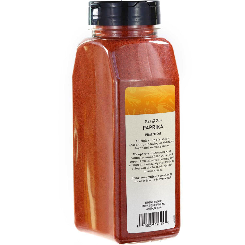 Pep and Zip ground sweet paprika close-up shows vibrant red powder texture