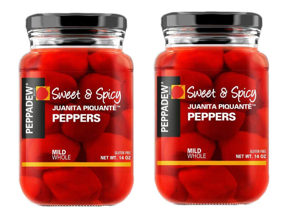 Peppadew Piquant Mild whole Juanita peppers add color and gentle heat to snacks.