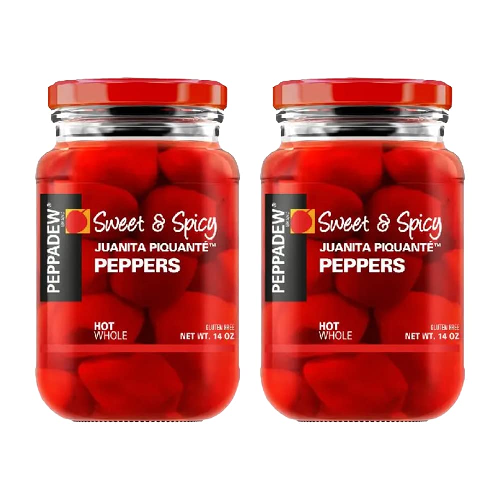 Peppadew sweet and spicy Juanita peppers in a jar for bold appetizers.