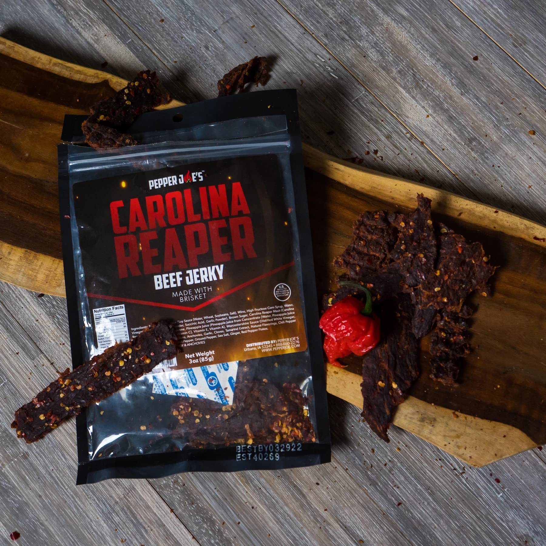 Pepper Joe’s premium brisket jerky slices look tender