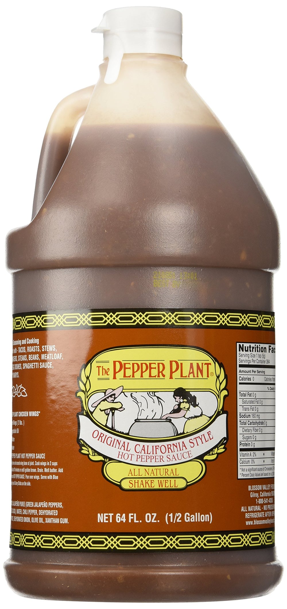 The Pepper Plant California Style Original hot sauce bottle boosts flavor in any dish.